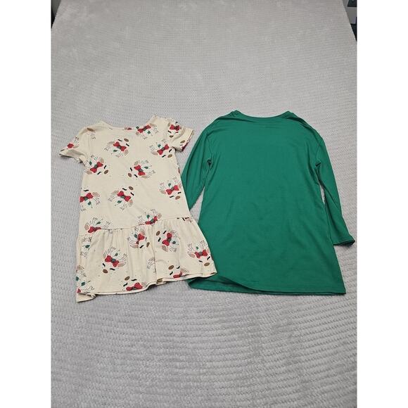 Christmas Dress Girls XS 4/5 Long & Short Sleeve - Picture 7 of 8